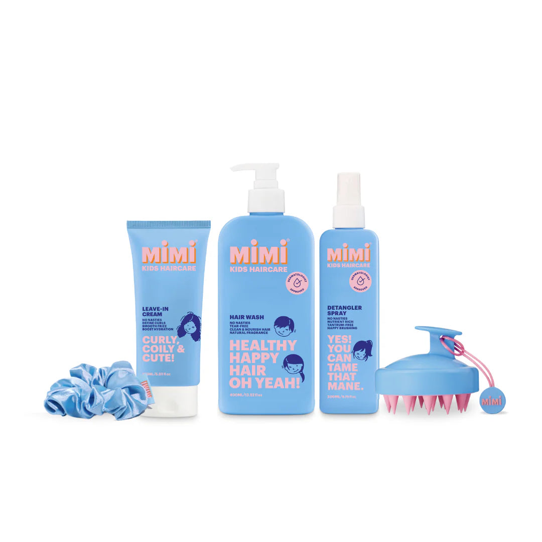 Curly Kids Bundle with products on a white background